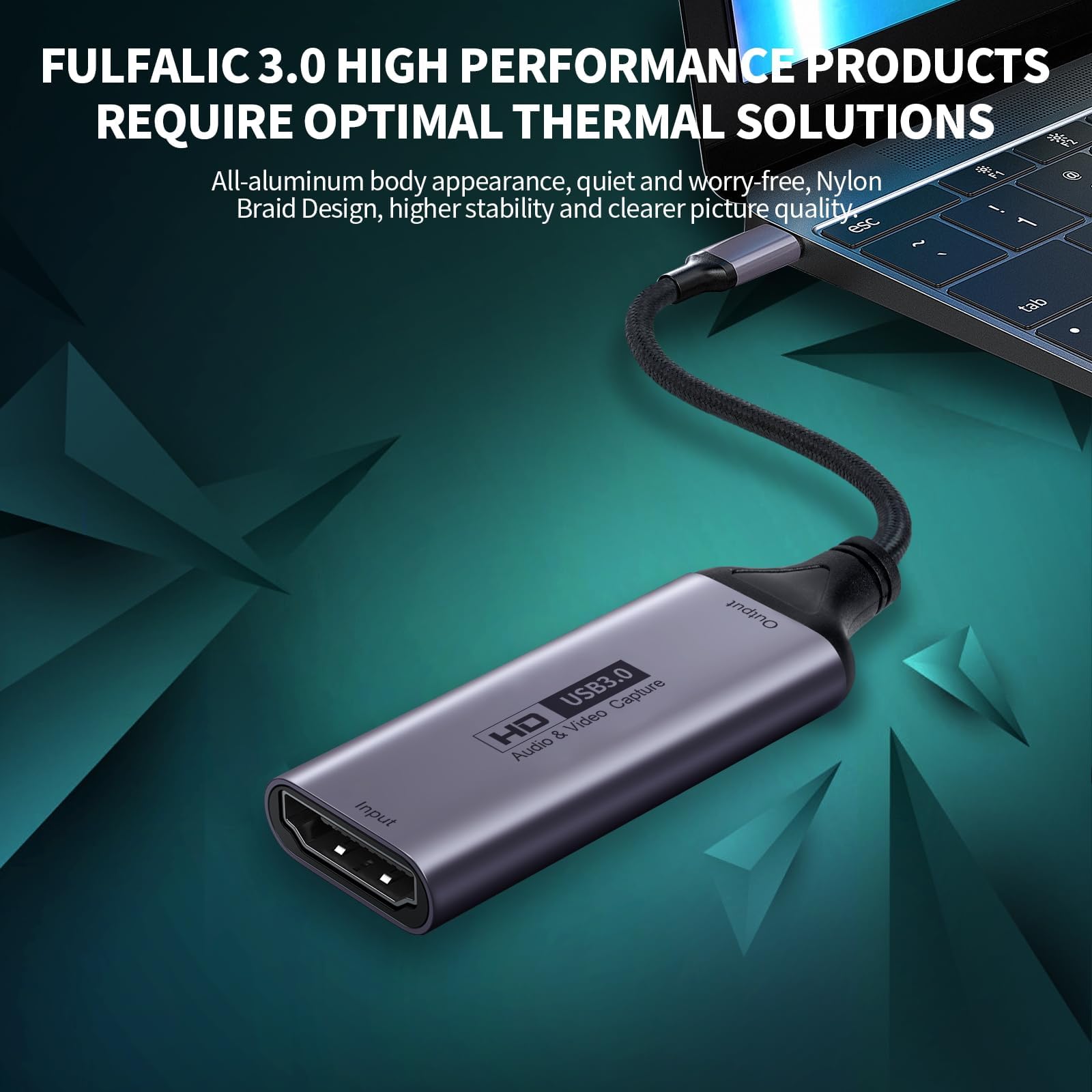 Scheda di acquisizione video, 4K HDMI a USB C 3.0, 1080P HD 60fps Live e registrazione video audio Grabber per giochi, streaming, insegnamento, videoconferenza