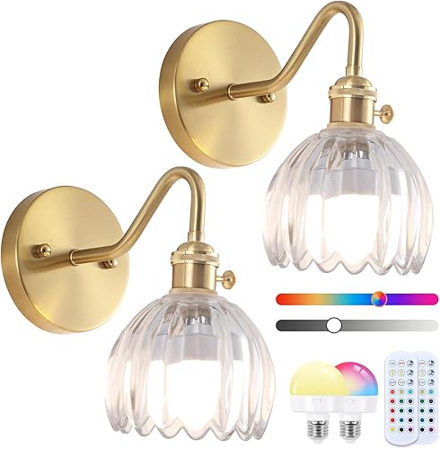 Miniatura 11 de Apliques de pared inalámbricos vintage que funcionan con pilas, luces de pared de latón antiguo con batería recargable, lámpara de pasillo de lujo