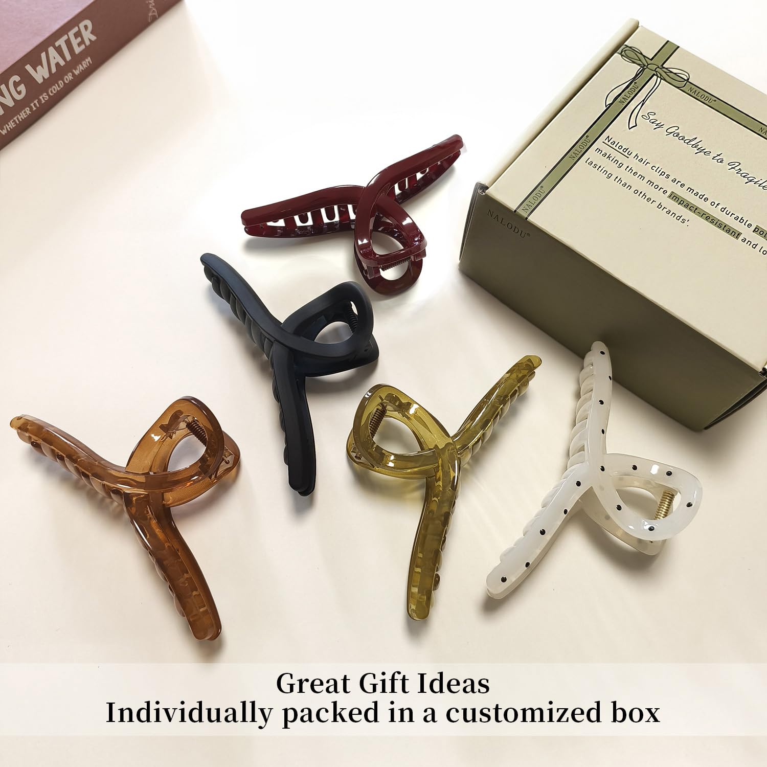 5 Inch Extra Large Claw Clips, 13 cm No Slip Jelly Jumbo No Slip XL Hair Clips for Thick Long Curly Hair, Big Hair Claw Clips, 5 Pack - Image 6