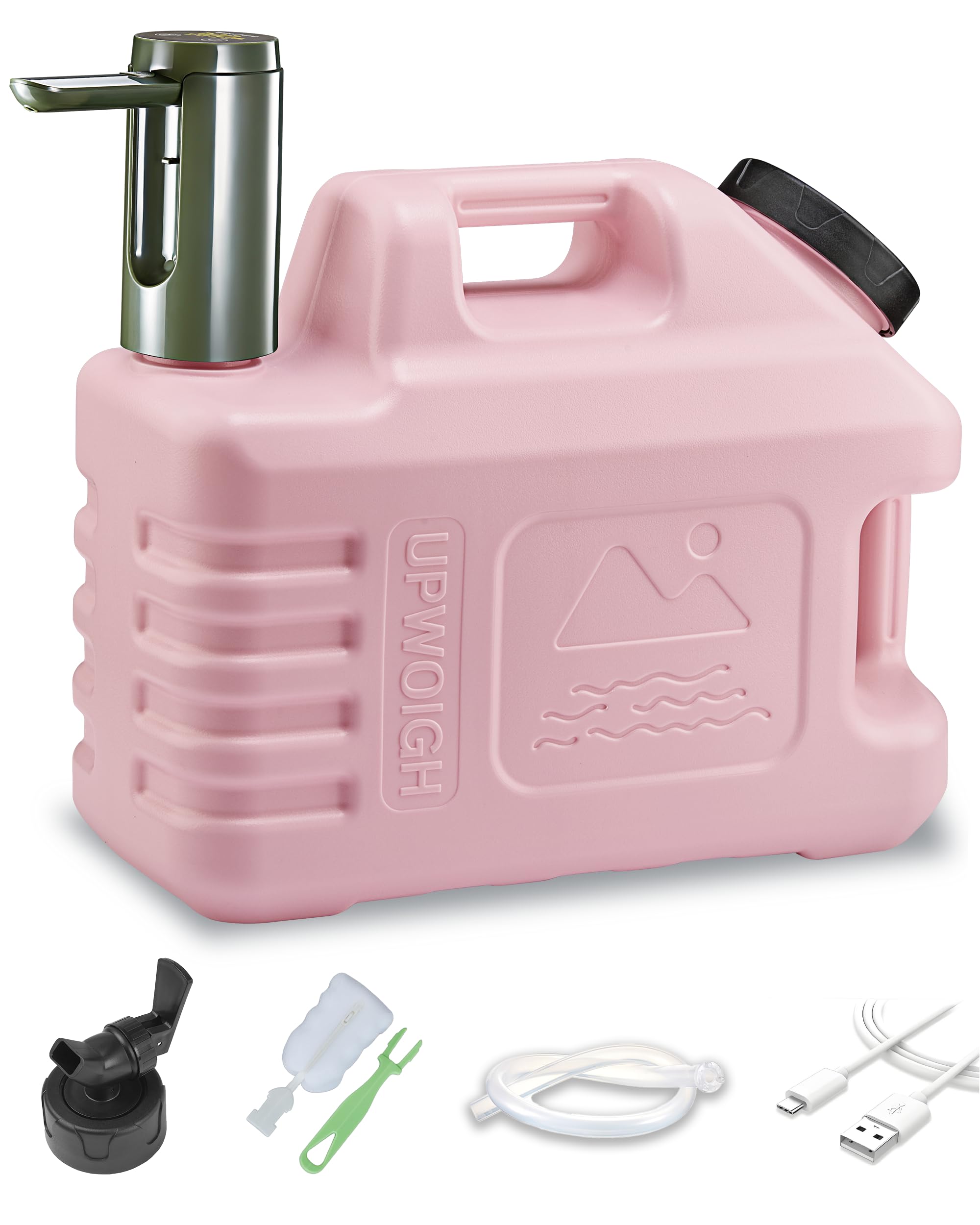 Carafe eau extérieure pour camping et pique-nique avec réservoir rose corail