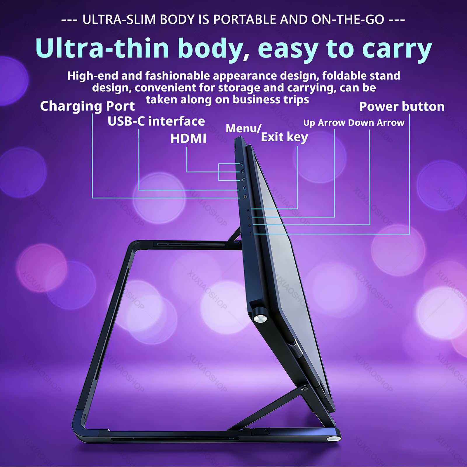15,6-calowy przenośny potrójny monitor do laptopa, technologia 1080p Fhd HDR i częstotliwość odświeżania 60 Hz, trzy niezależne ekrany obsługujące jednoczesne zadania
