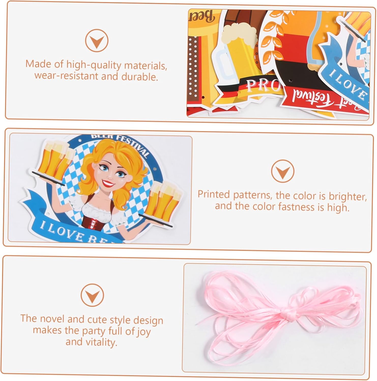 Cabilock Oktoberfest Hanging Pendants Door Decorations Paper Theme Easy to Use Install