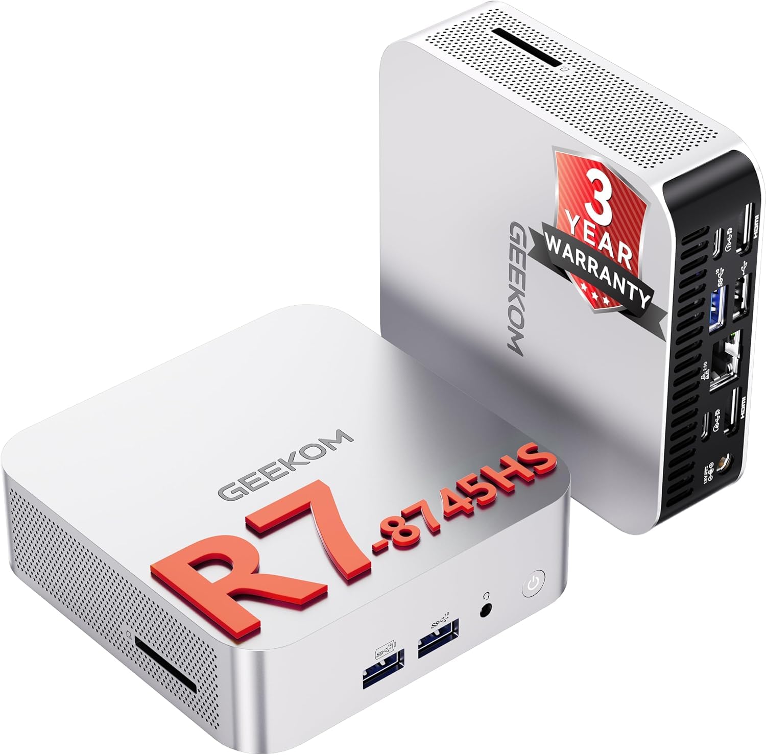 GEEKOM A8 Mini PC Windows 11 Pro, AMD Ryzen 7 8745HS(Beats R7 H