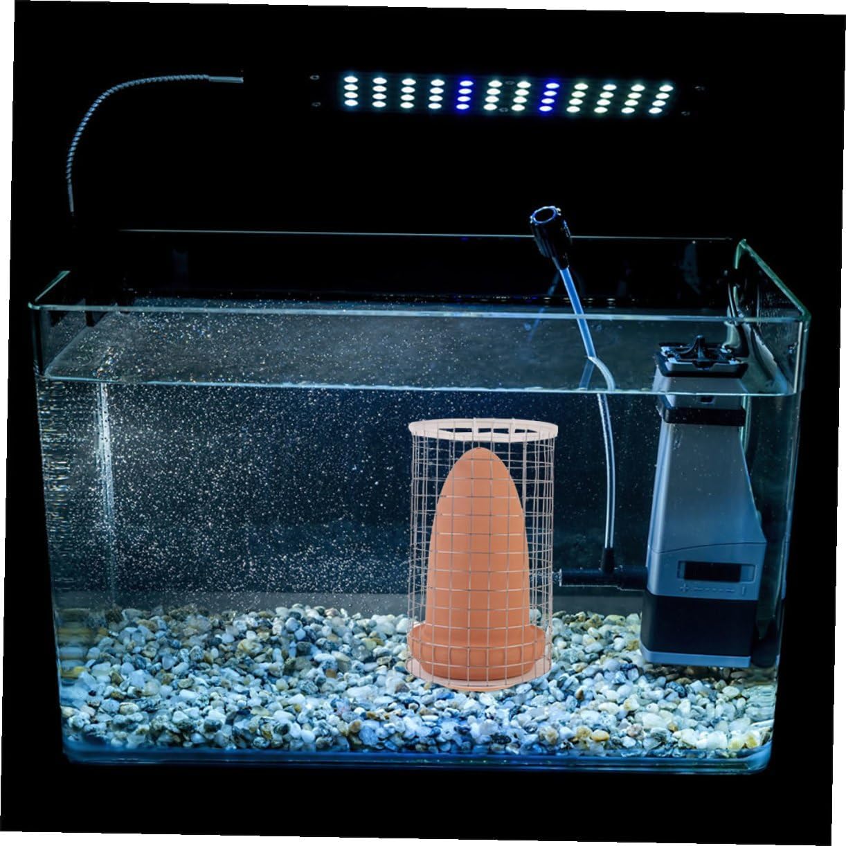 Pottery Fish Breeding Cone with Smooth Surface for Angelfish and Colorful Fish Spawning Medium Spawning Breed Pot with Isolation Net to Increase Egg Attachment and Reproduction