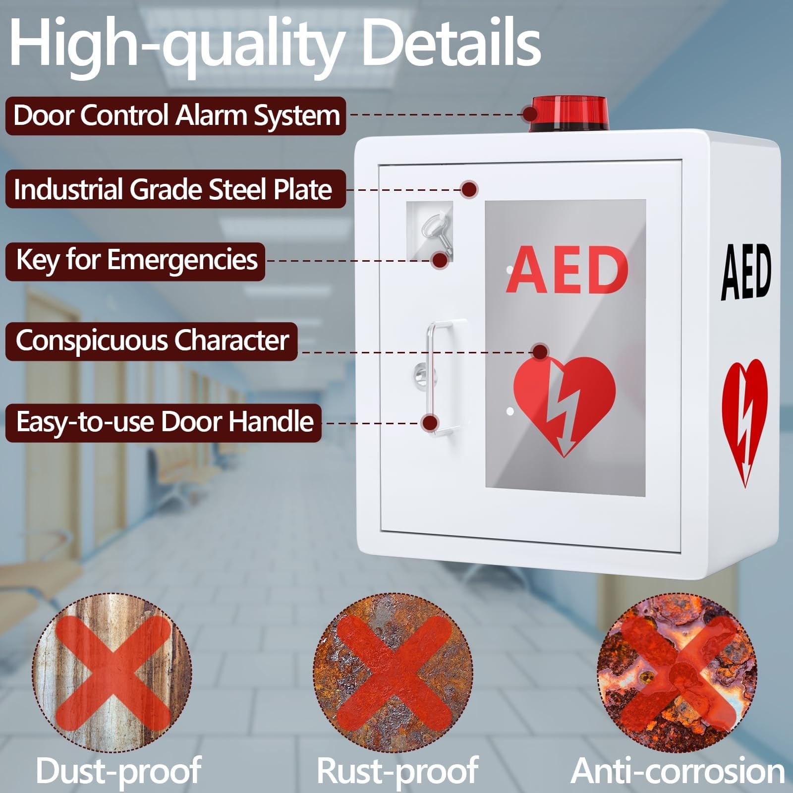 Amazon.co.jp: JYHHGDS AED 除細動器キャビネット 壁掛け式AED収納