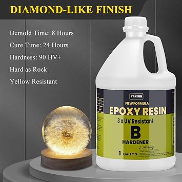 TAKIMO 2 Gallon 3UV Resistant Resin Kit,No Bubble & Crystal Clear Epoxy Resin for Coating, Casting, Table Top,DIY, Bar Top, River Tables, Resin Art, Wood with High Gloss Finish