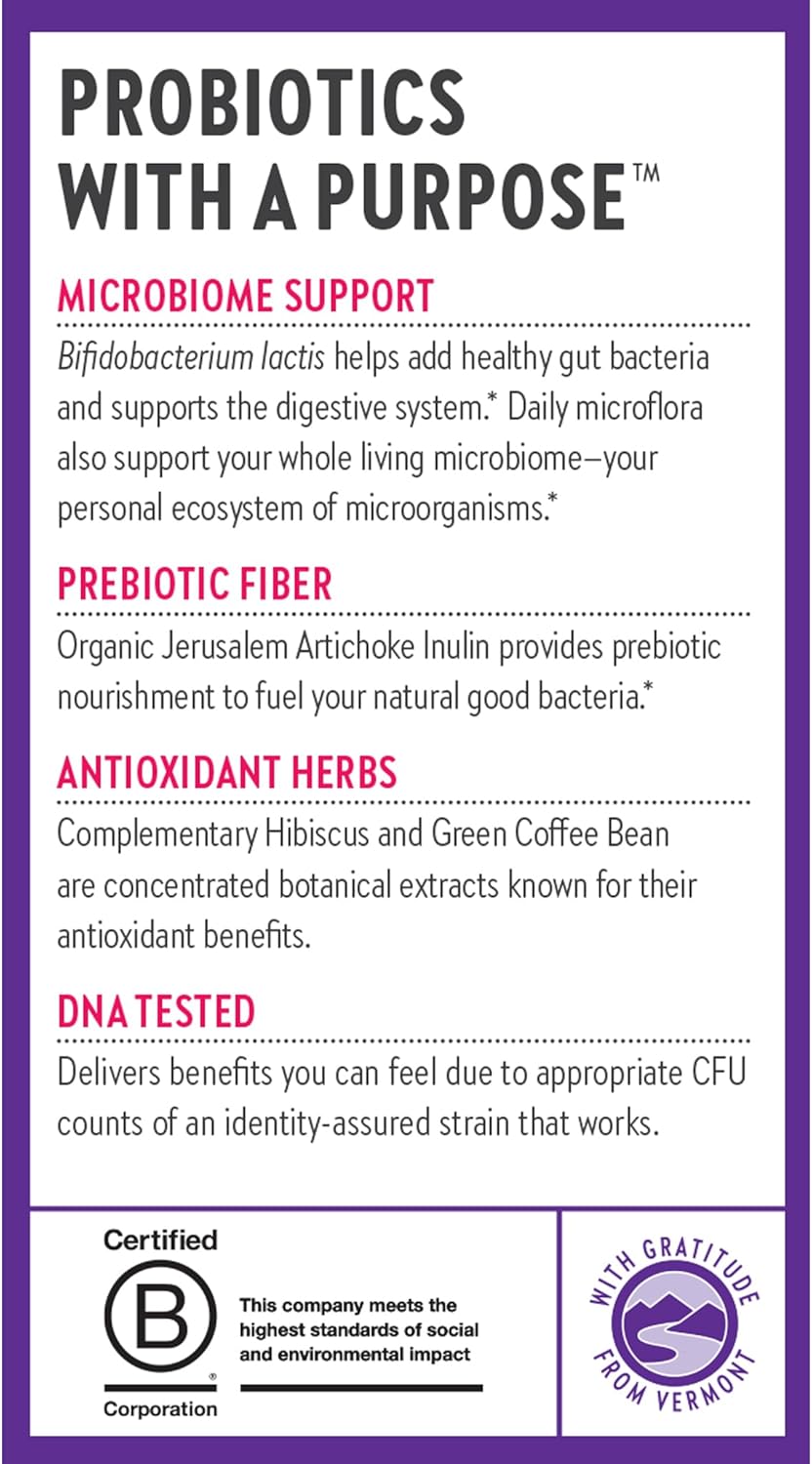 New Chapter Daily Dual Biotic Probiotic + Prebiotic for Digestion & Microbiome Health, 100% Vegan, Soy Free, Non-GMO, 60 Count (2 Month Supply)