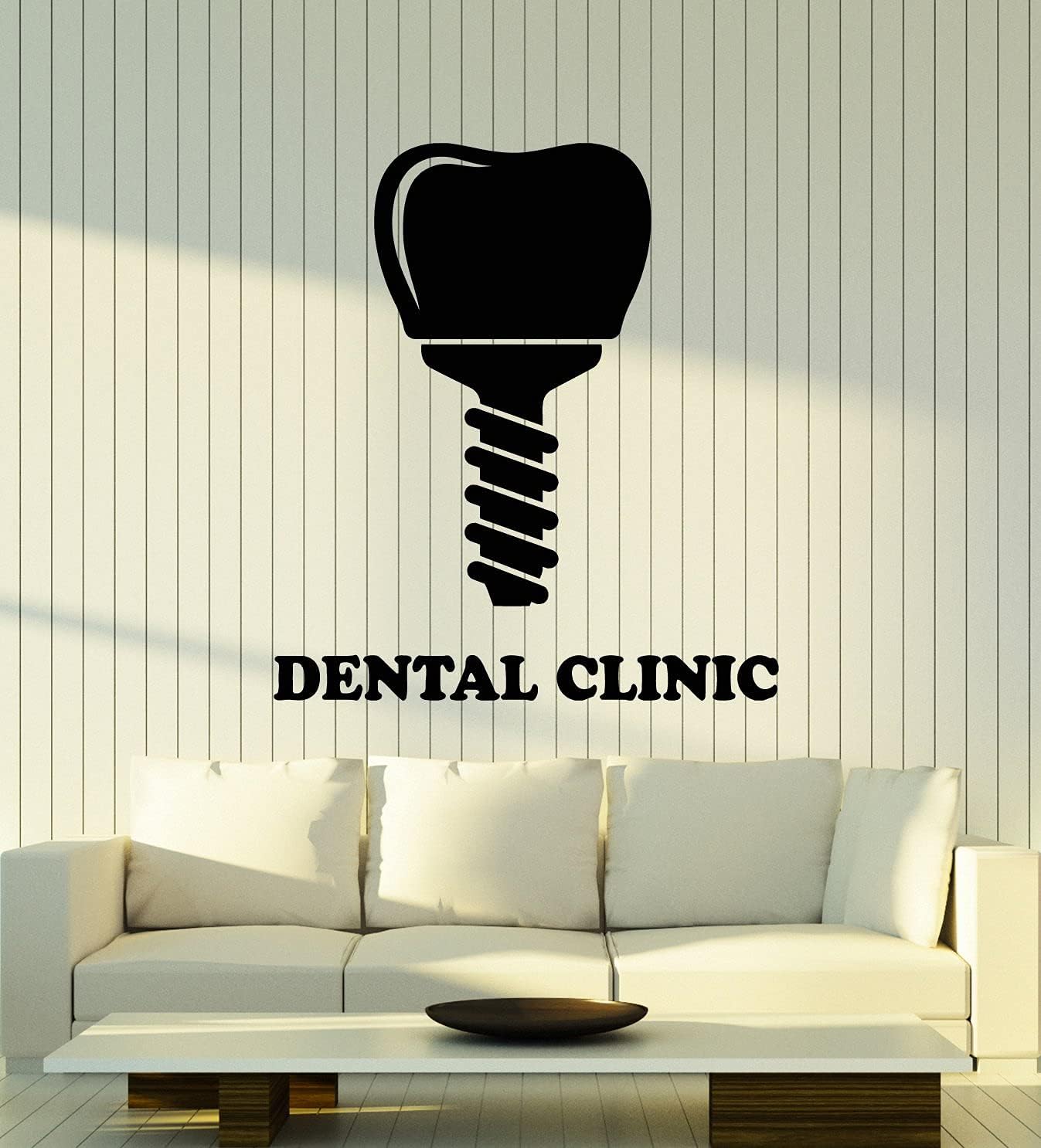 WallStickers4ever Vinyl Wall Decal Dental Care Clinic Healthy Teeth Dentist Stickers Mural Large Decor (g6087) Black