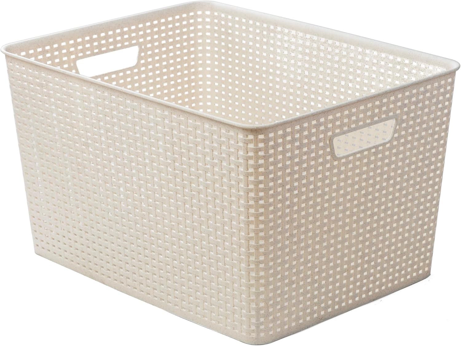 BINO | Plastic Storage Baskets, 45 Liter - 2 Pack, Natural | THE WOVEN COLLECTION | Storage Basket for Shelves | Woven Storage Baskets for Organizing Bins | Pantry Shelf Organizer | Container Bin