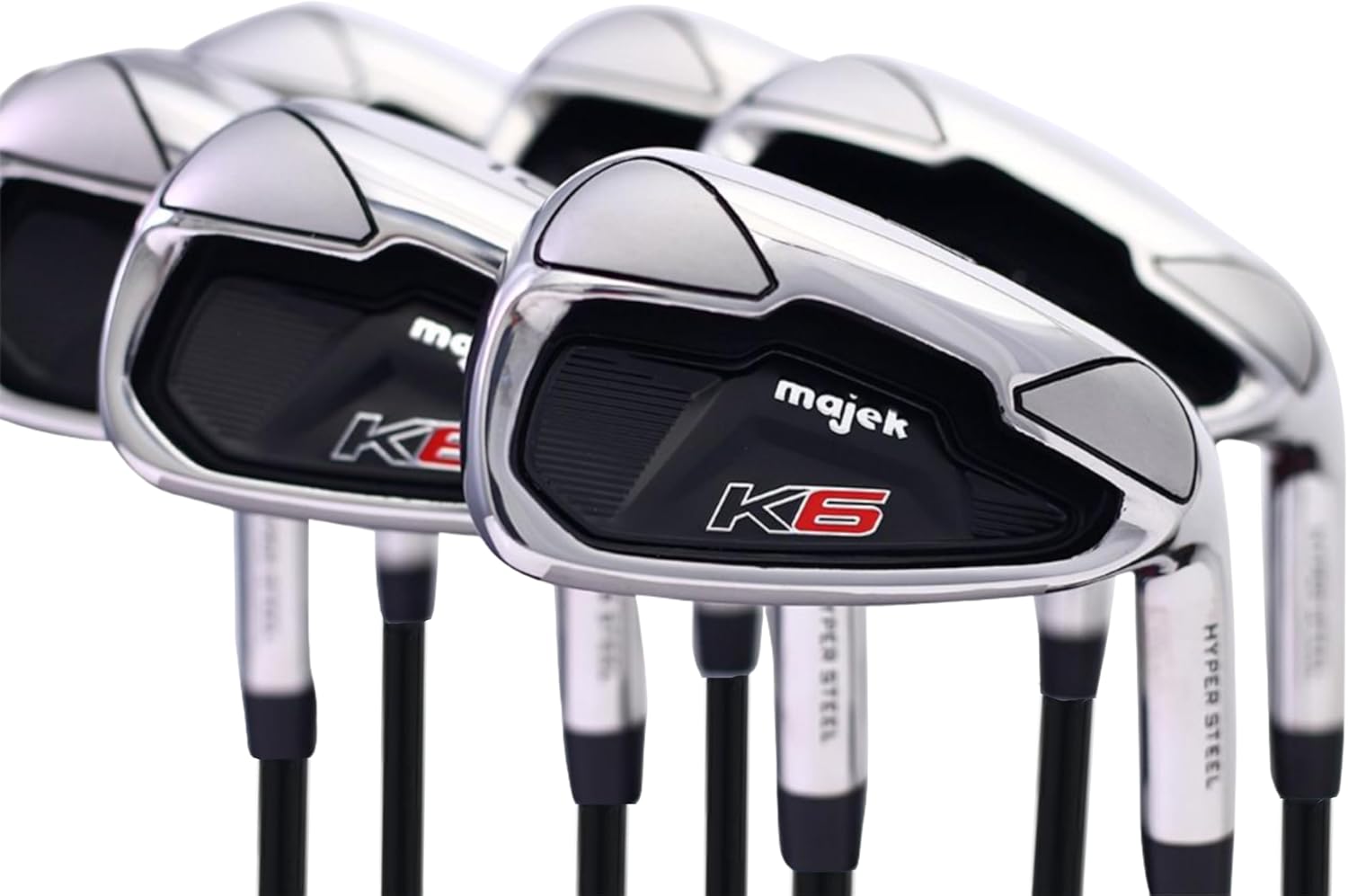 Majek K6 Iron Set Short Senior Men's Complete 8-Piece Set (4-PW, SW) Right Handed Senior Flex A Flex Club (Short Men - 5' to 5'4") with Premium Men's Arthritic Grip