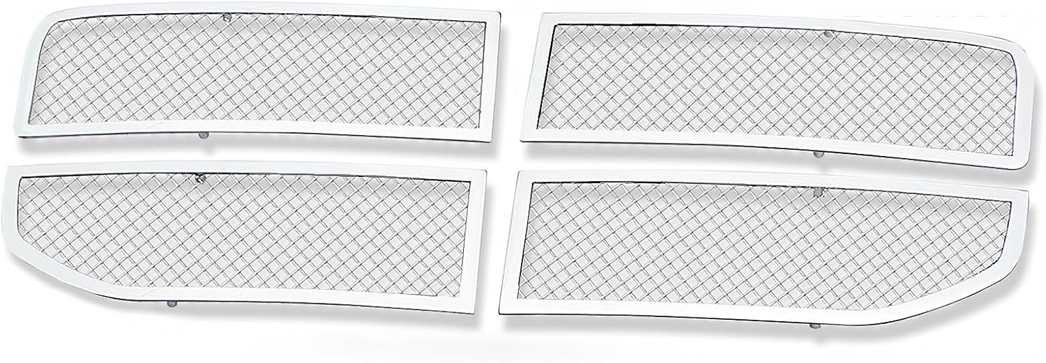 APS Compatible con Dodge Nitro 2007-2011 Inserto de rejilla de malla cromada de acero inoxidable superior principal S18-T37467D