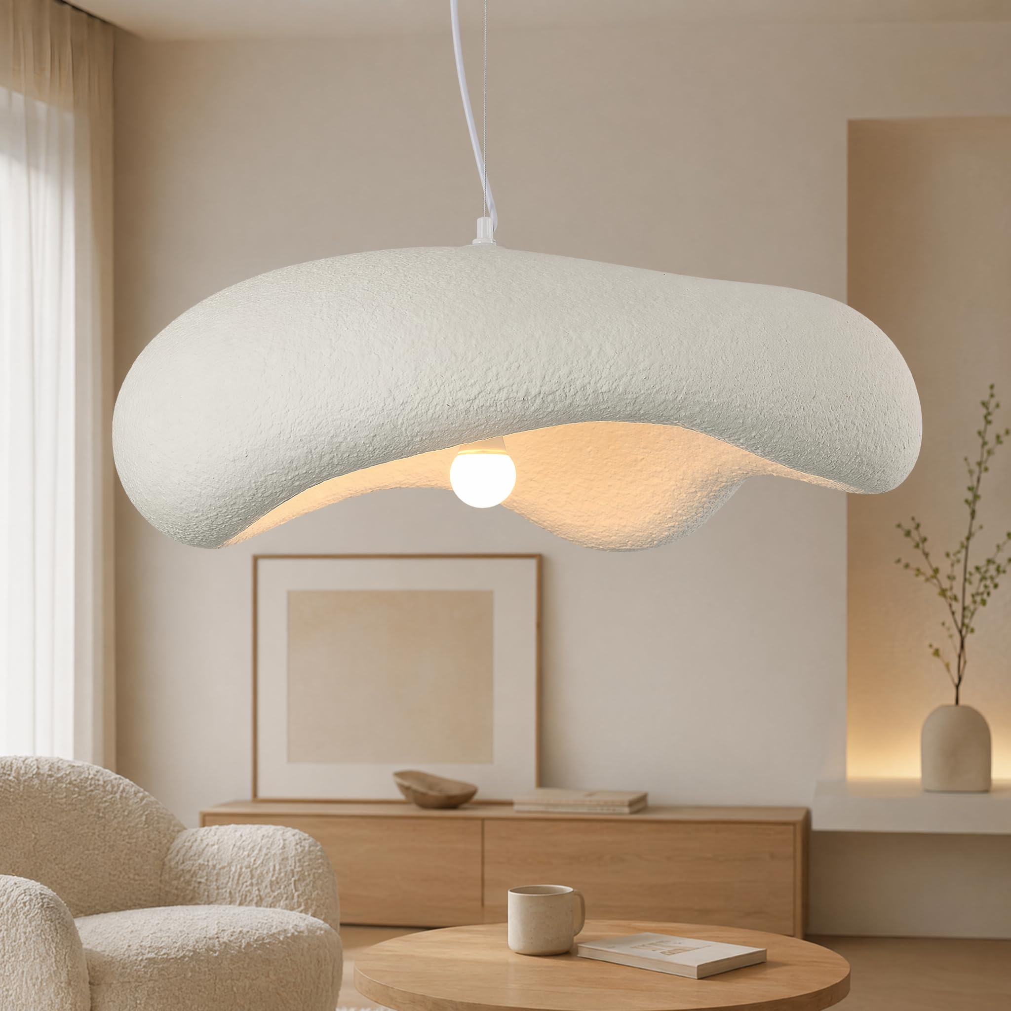Wabi-Sabi-Kronleuchter Im Japanischen Stil, Moderne Kronleuchter-Pendelleuchte Im E27-Stil,Vogelnest-förmige Leuchte Für Kücheninsel-Licht Flurrestaurant,60CM