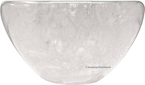 Amazing Gemstone Clear Quartz Crystal Bowl - 2" Gem Stone Bowl for Altar Offering