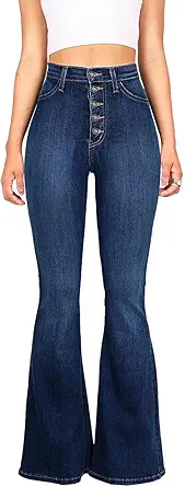Flare Jeans for Women, Women's High Waist Stretch Bell Bottom Jeans Black Flare Bootcut Denim Jeans Pants