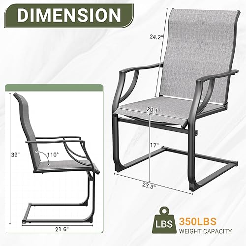 Miniatura 3 de Amopatio Juego de 2 sillas de patio, sillas de comedor al aire libre para todo tipo de clima, muebles de jardín transpirables para patio trasero,