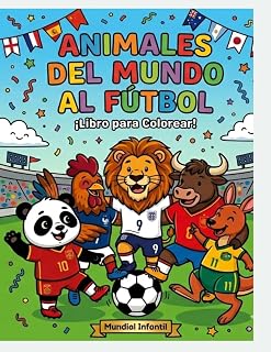 Animales del Mundo al Fútbol: Libro para Colorear