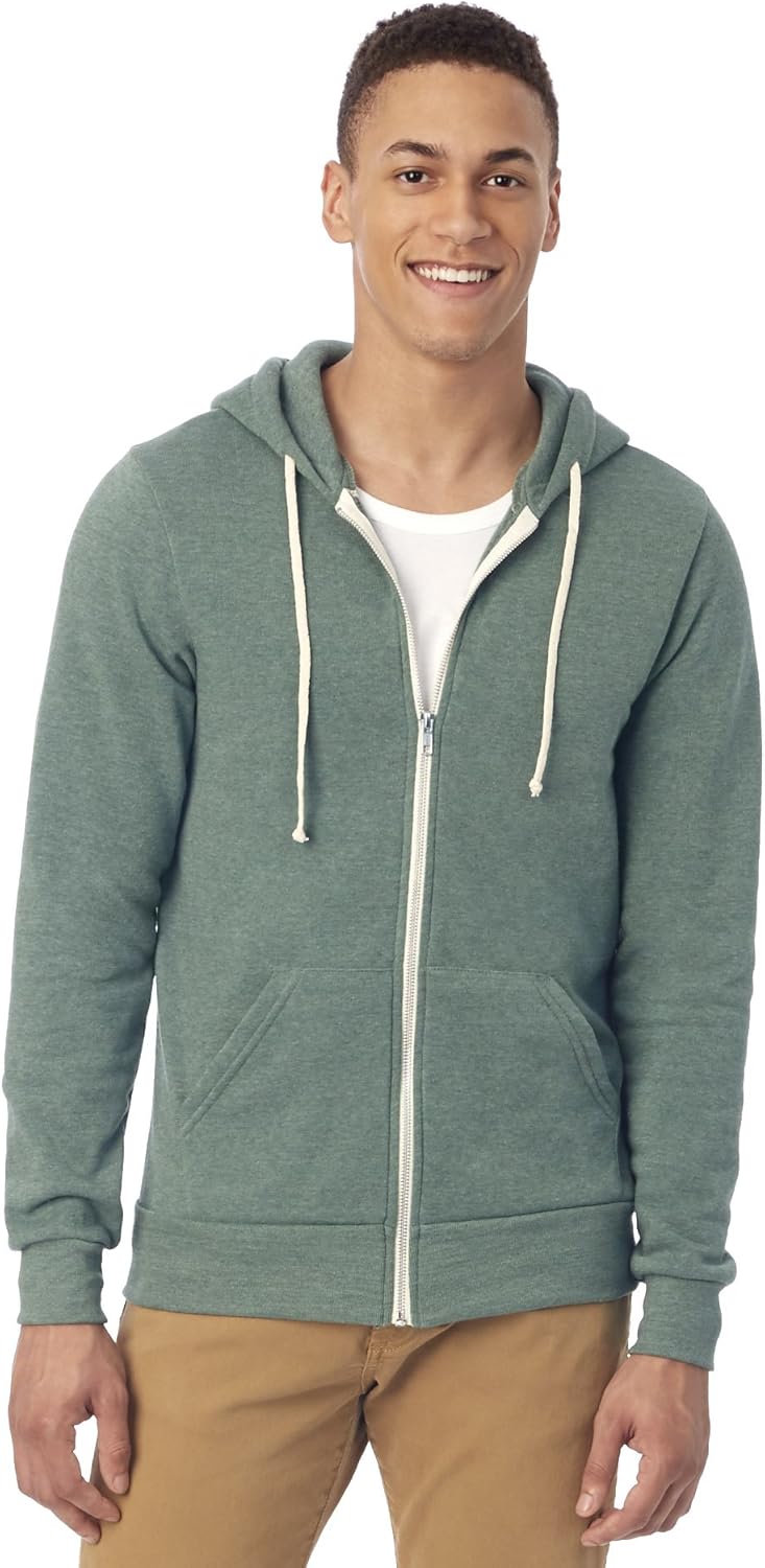 Alternative All Gender Adult's Rocky Eco-Fleece Zip Hoodie Small Eco True Dusty Pine