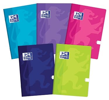 Oxford Touch Notebook A5, 60 Sheets, White, Pack of 5, Assorted Colours