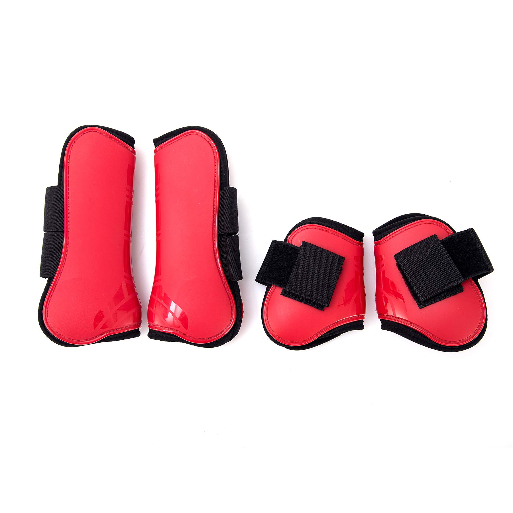 Merauno® Horse Gaiters Set of 4 Pair for Front Behind Hard Shell and Velcro Fastening for Men and Women PU Robust Elastic Tendon Boots Classic (M(VB) - Image 2
