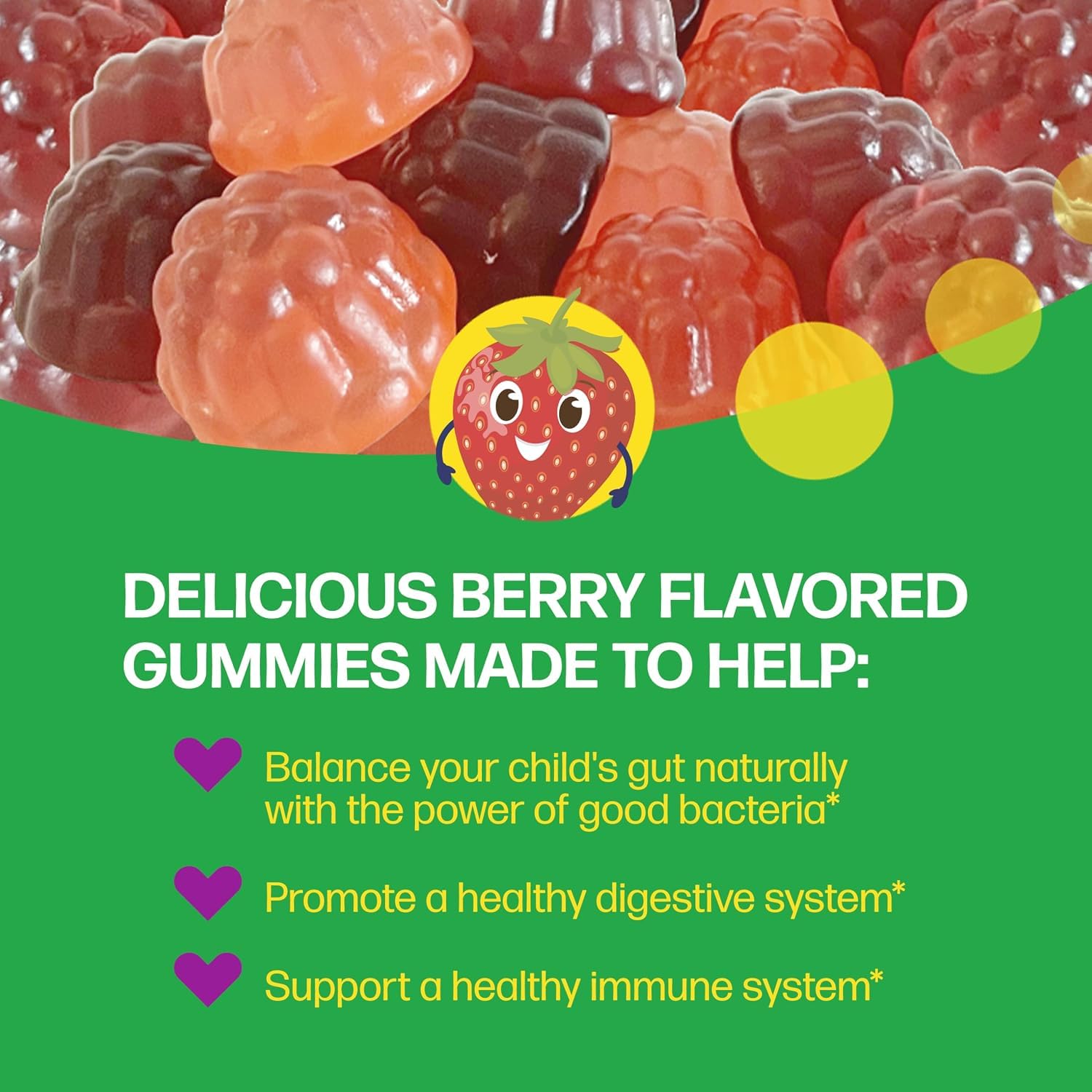 Culturelle Kids Probiotic + Veggie Fiber Gummies, Ages 3+, Berry, 60 Count — Amazon image 5