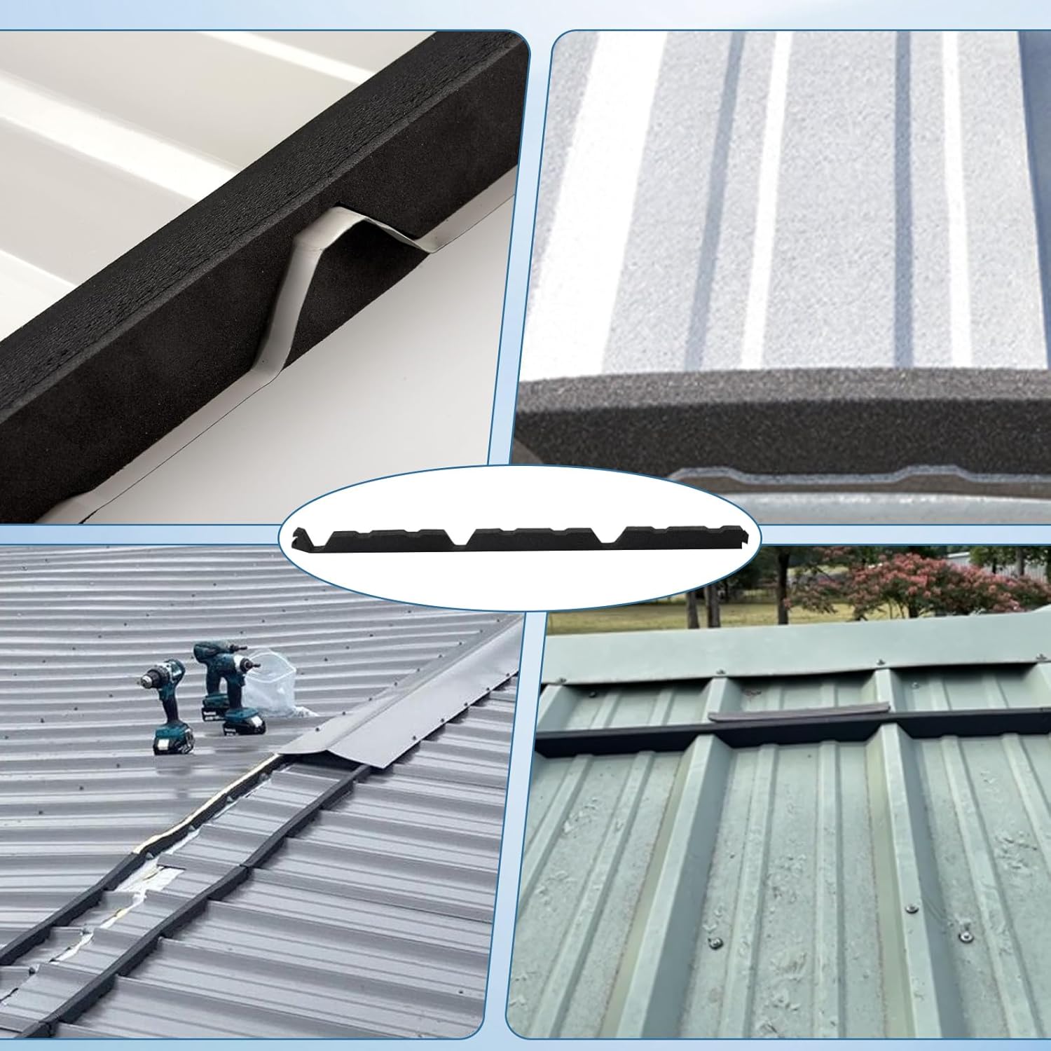 20Pcs 12 Inch Outside R Panel Foam Closure Strips -12" Replacement for Metal Corrugated Roofing Panels -3' Long Classic Rib Profile (Outside)