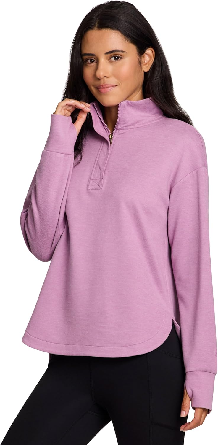 Avalanche Women's Lightweight 1/4 Zip Top Ultra Soft Long Sleeve Pullover Tunic Shirt for Hiking, Workouts, Casual Wear