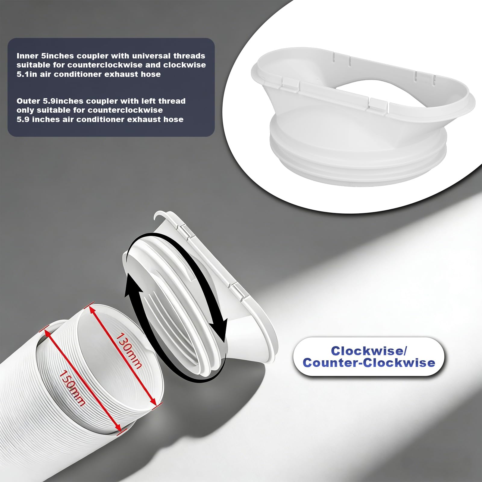 Kit de Plaque Fenêtre Climatiseur Mobile, 4 Plaques d'Étanchéité Fenêtre Télescopiques pour Climatiseur Portable, Calfeutrage Coulissante avec Adaptateur de Tuyau, Kit de Fenêtre pour Climatiseur