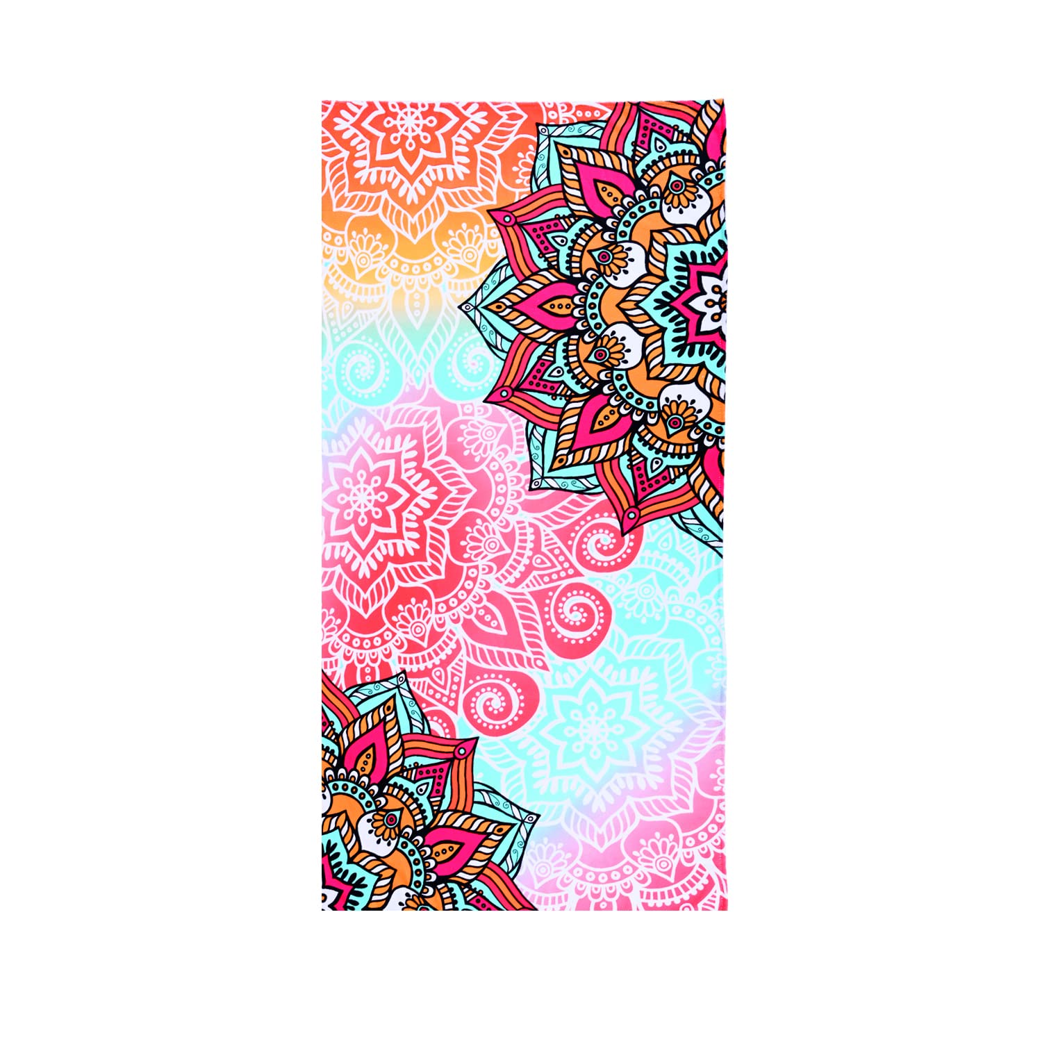 LIVILAN Pink Mandala Beach Towel, 30" x 60", Soft Microfiber, Quick Dry, Sand Free, Lightweight, Ideal for Pool, Swim, Bath, Shower, Perfect Boho
