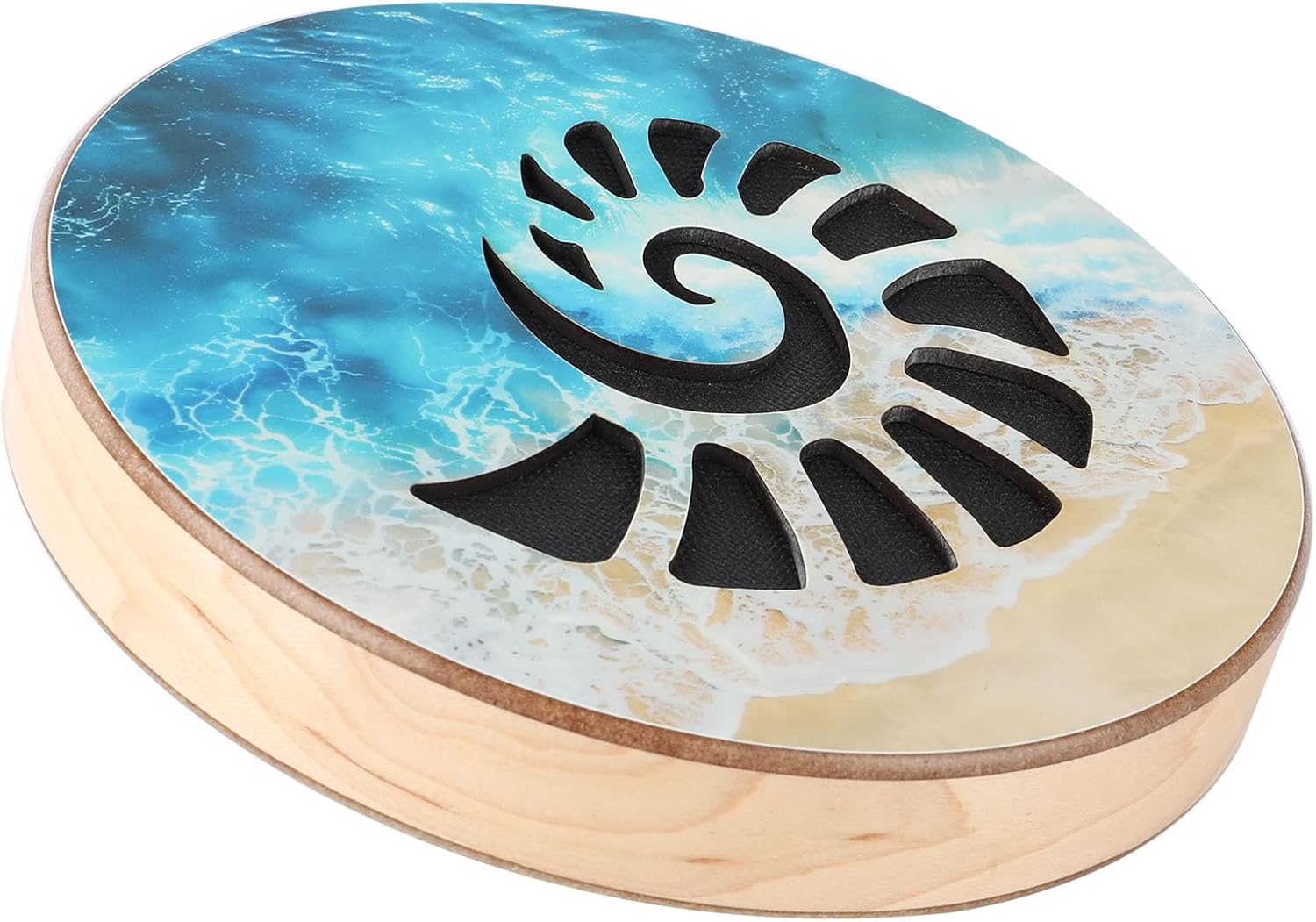 Ocean Wave Drum 7.1 inch Wooden Stream Water Drum Sound Healing Meditation Instrument for Yoga Chakra Relaxation Sound Bath Therapy