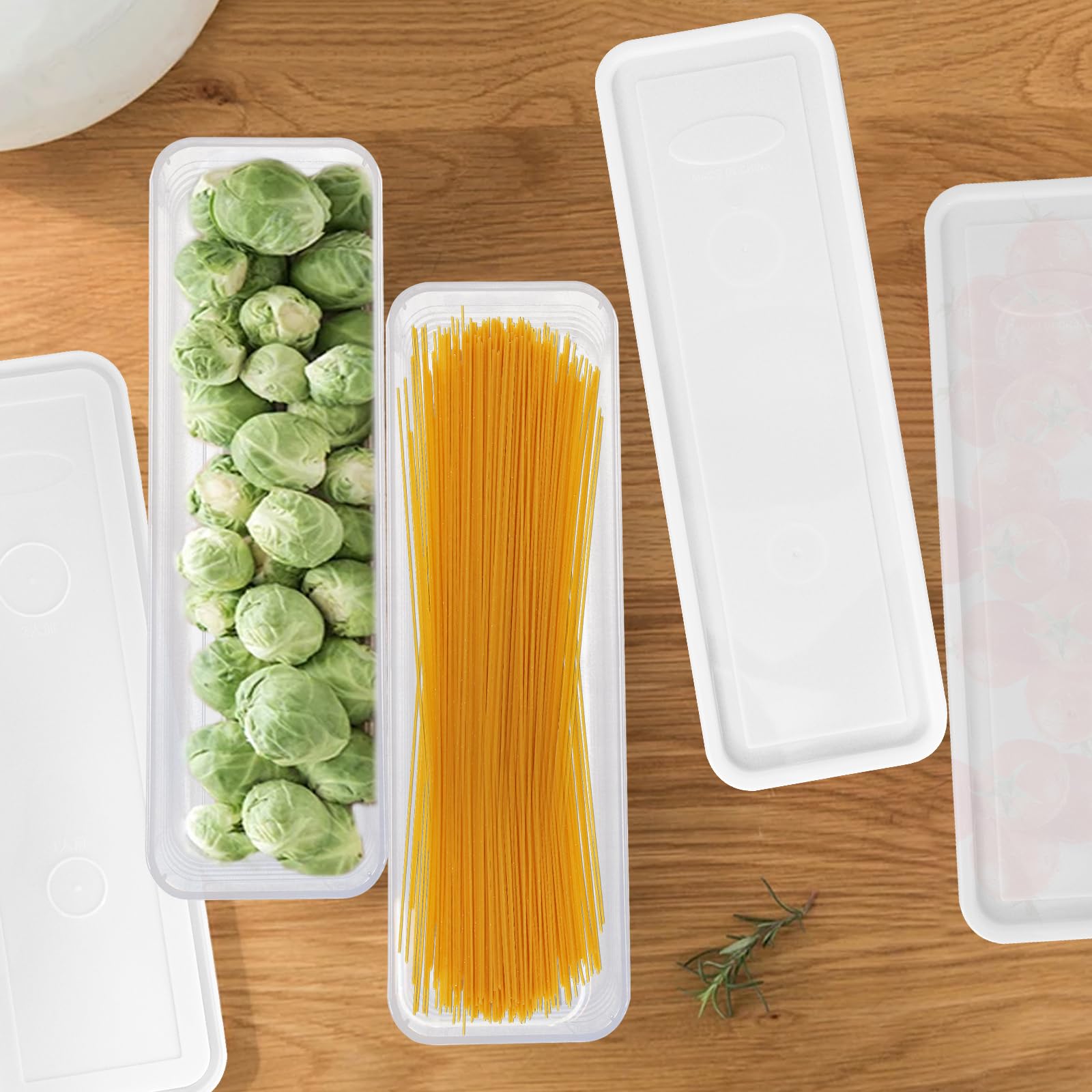 MEIYAXINWIN 2 Stück Spaghetti Aufbewahrung Liegend, Pasta-Aufbewahrungsbehälter Klarer Nudel Aufbewahrung mit Deckel BPA-frei, Pastabehälter Spaghetti-nudelbehälter für Pasta, Müsli, Snack Storage Küche, Haushalt & Wohnen