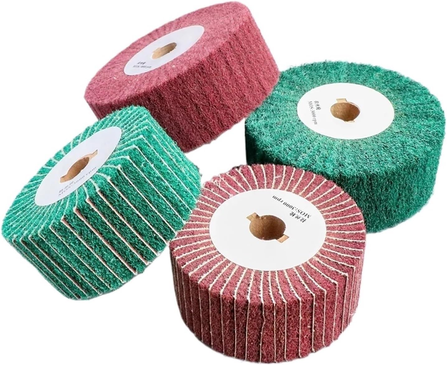 Buffing Wheel 1pc 150-300mm Brit Mop Polishing Wheel Non-Woven Flap Brush Nylon Fiber Disc Nylon Polishing Mop Brush Drawing(Red P320,150x50mm)