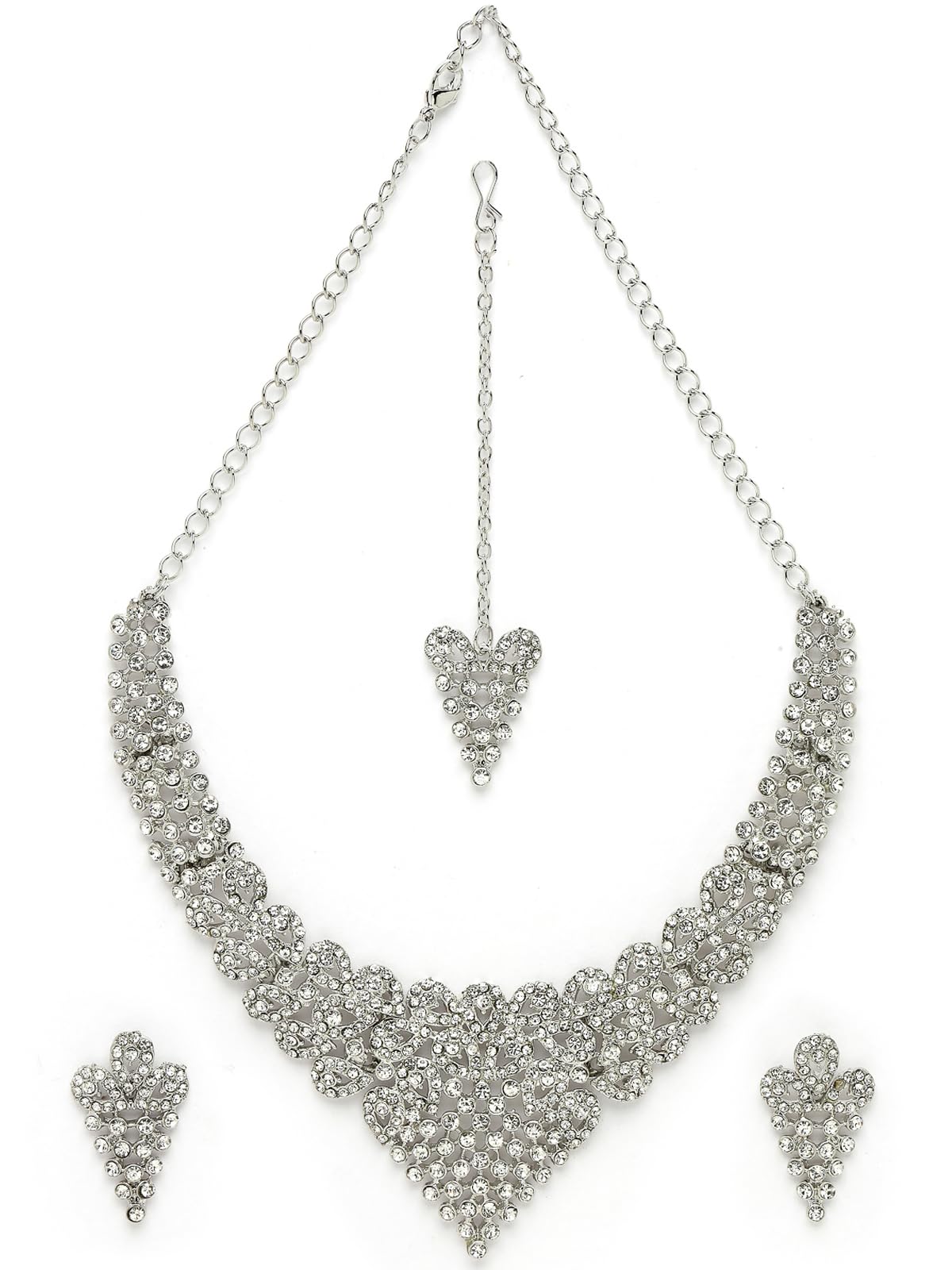 See full amazon price history chart for Sukkhi Fanciable Rhodium Plated Silver AD White Stone Collar Bone Necklace Set With Earring And Maangtika | Jewellery Set For Women (NS105666) Sukkhi Fanciable Rhodium Plated Silver AD White Stone Collar Bone Necklace Set With Earring And Maangtika | Jewellery Set For Women (NS105666) (B0CBB9LG2S) Amazon Price History, Amazon Price Tracker