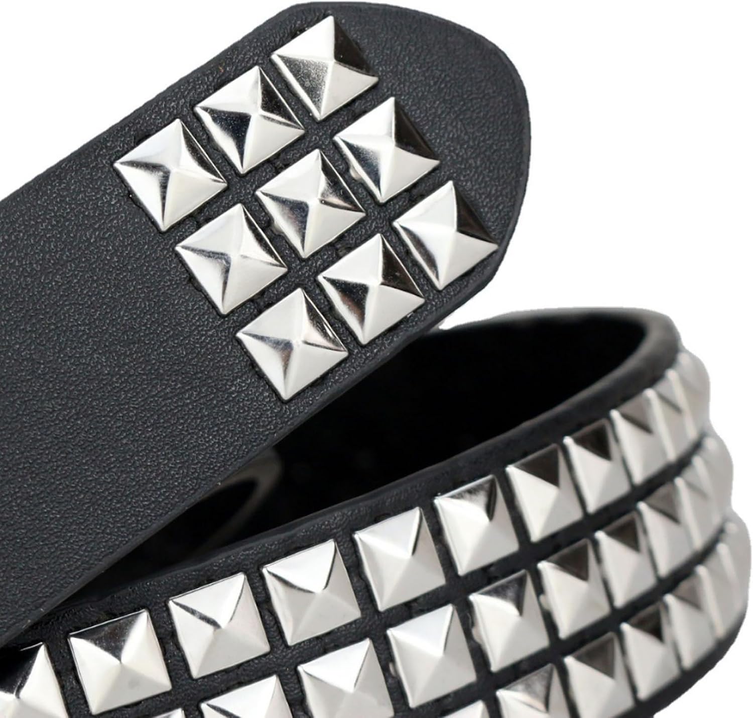 Metal Punk Rock Rivet Belt Cool Gothic Emo Goth Belts Black Pyramid Studded Belt Grommet Leather Belts