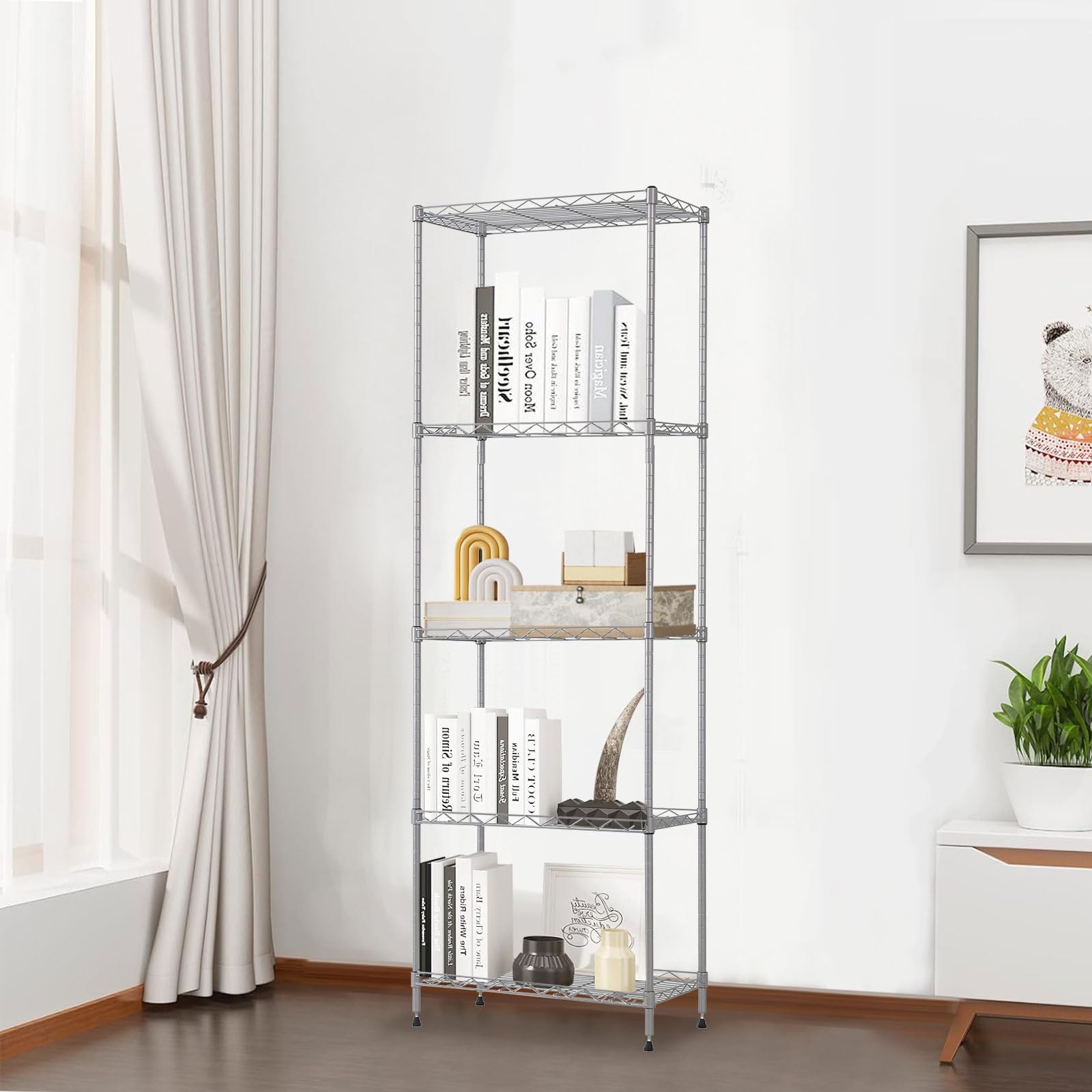 Amazon｜5段スチールラック 棚 メタルラック 耐荷重200kg 収納ラック