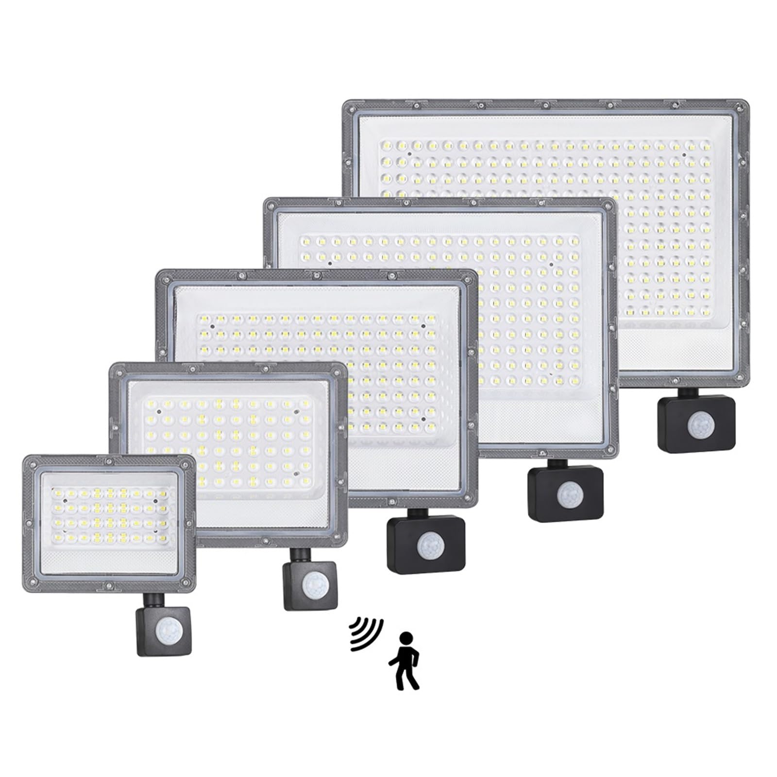 LJLJCQCNS Motion Sensor LED Flood Light Spotlight 220V Outdoor Projector 50W 100W 200W 300W 500W IP66 Waterproof Floodlight(300W)