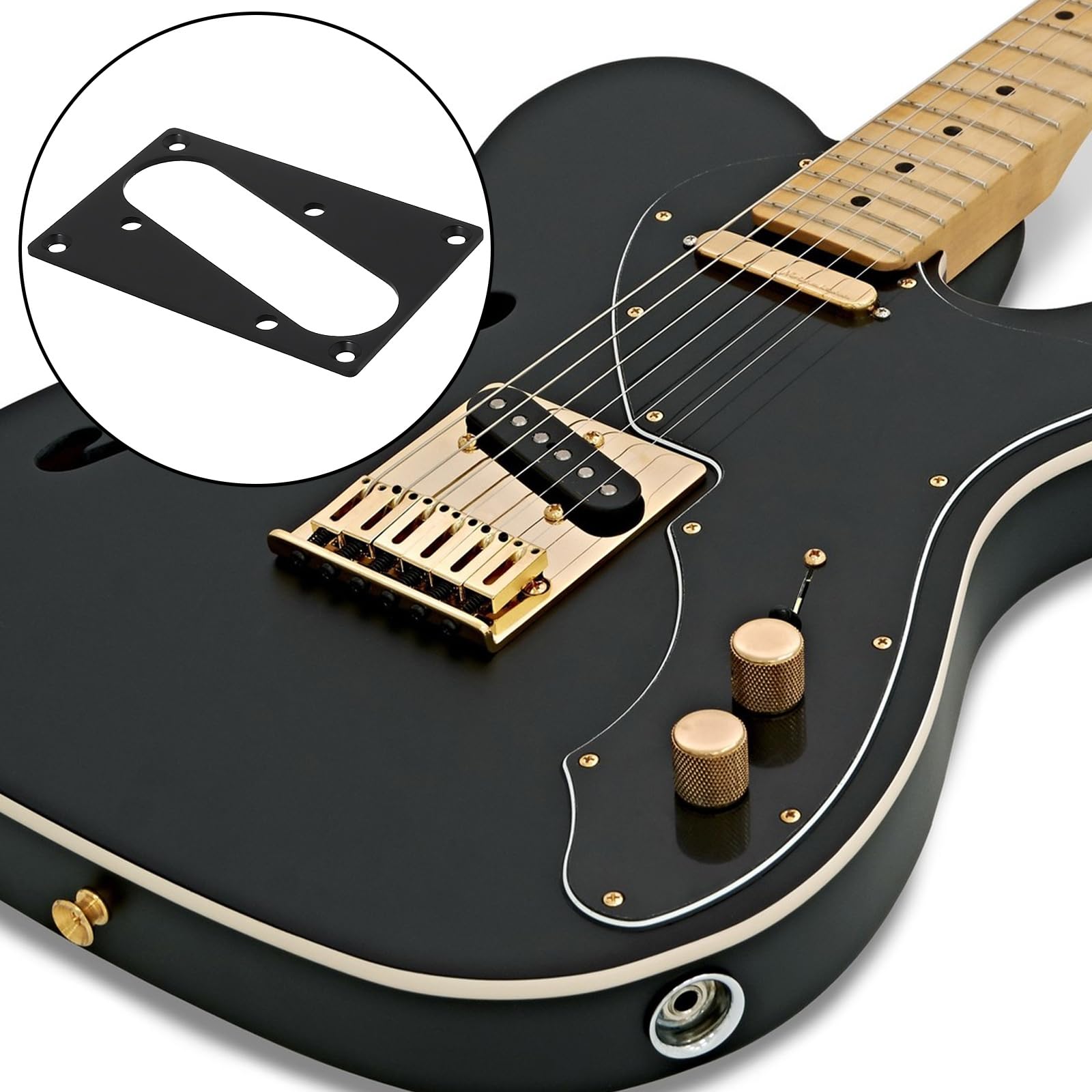 Briny River Guitar Bridge Pickup Mounting Frame Compatible with Telecaster Tele Guitars 77 x 50mm (Black) - Image 2