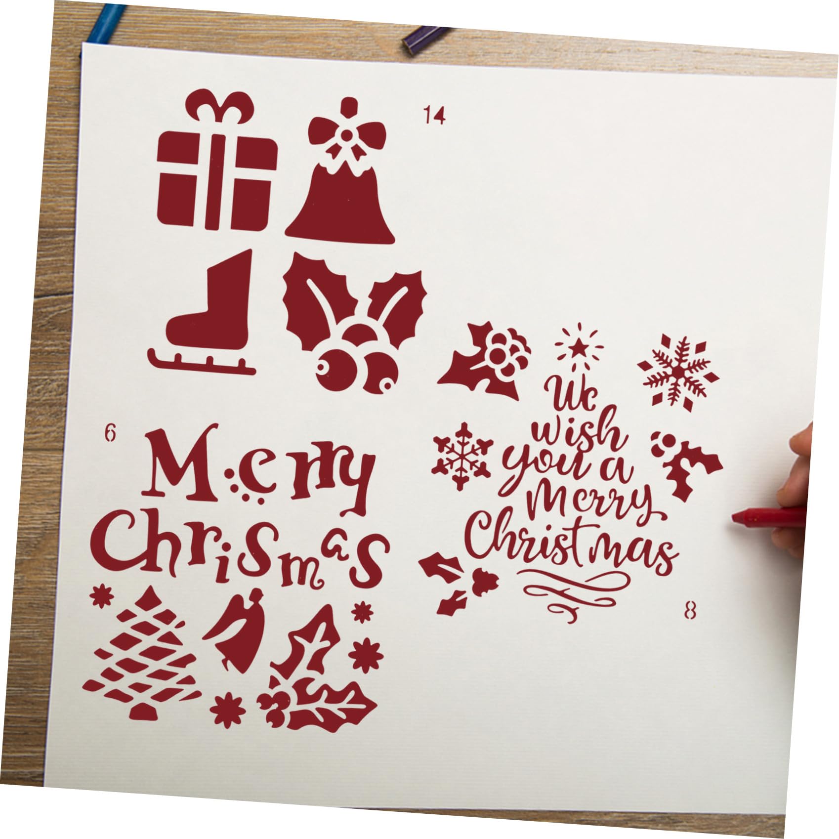 DOITOOL 72 Stck. Teiliges Weihnachts Malset mit Wiederverwendbaren DIY Schablonen Vielseitige Zeichenvorlagen für Fenster Wände und Langlebige Weihnachtsmotive für Kreative und Festliche