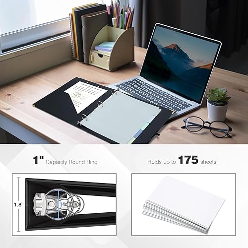 Miniatura 184 de Ospelelf Mini 3 Ring Binder, 2 Inch, Cute Pink Marble Binder for 5.5" x 8.5" with 5 Tab Dividers, File Folder Labels and Low Profile Clipboards