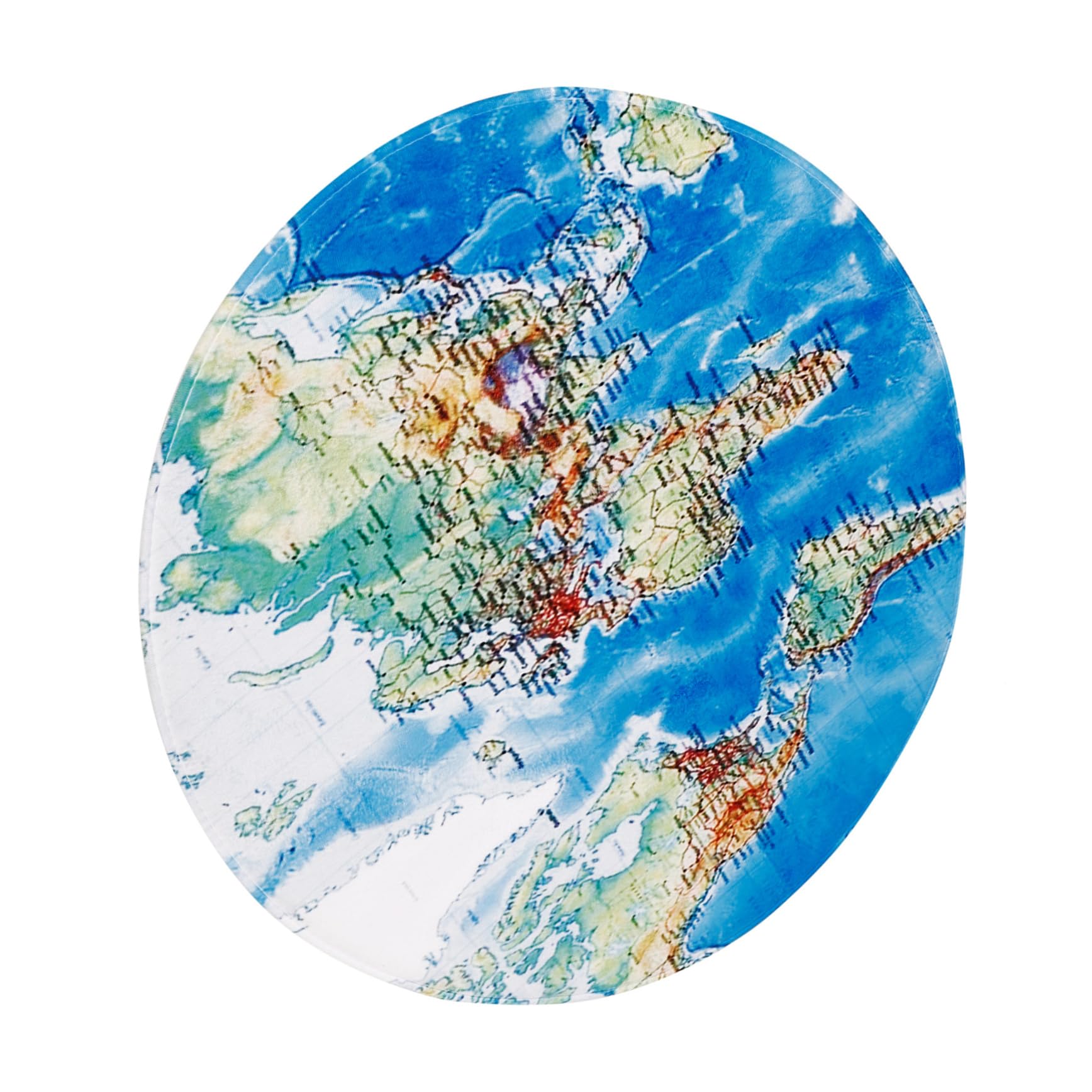 Tapis rond carte du monde antidérapant pour protéger le sol du salon