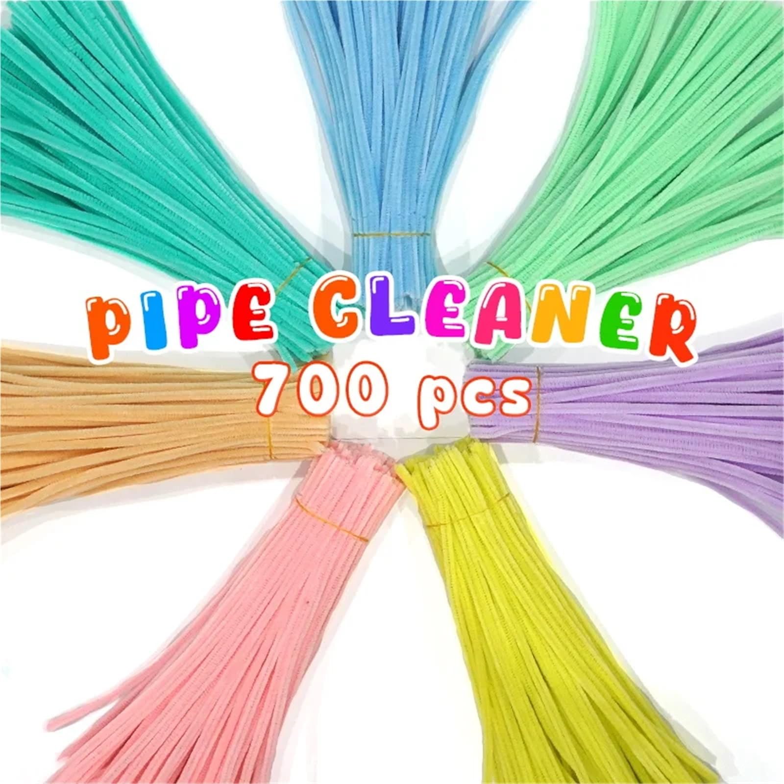Cure-Pipes pour Loisirs créatifs, Cure-Pipes 100 pièces 7 Couleurs 30cm tiges Chenille Bricolage projets Scolaires d'artisanat(Mixed color-700pcs)