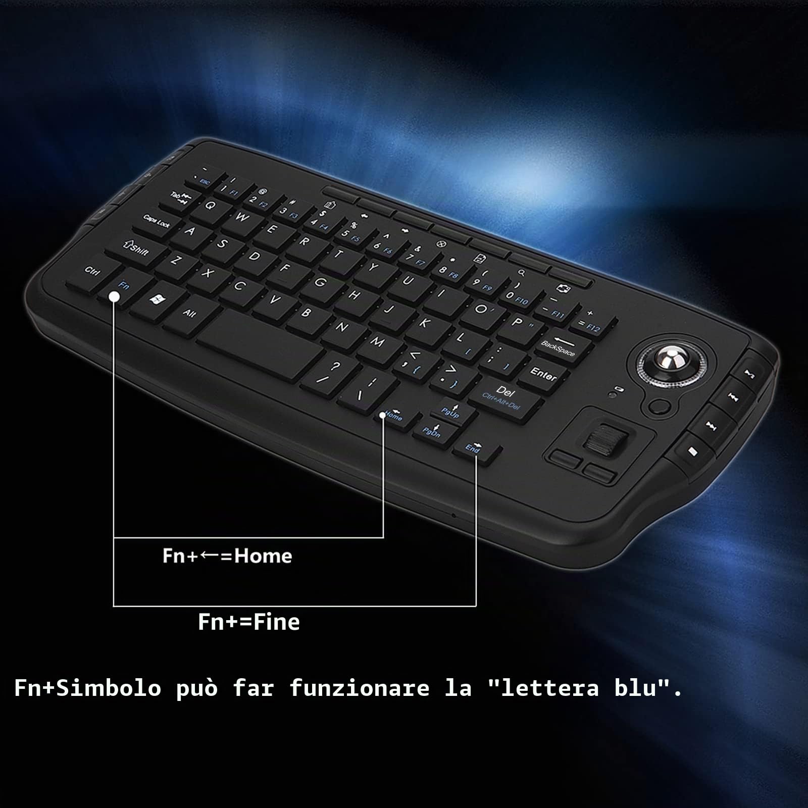 docooler E30 Tastiera Wireless 2,4 GHz con Telecomando per Rotellina di Scorrimento Mouse Trackball per Android TV Box Smart TV PC Notebook