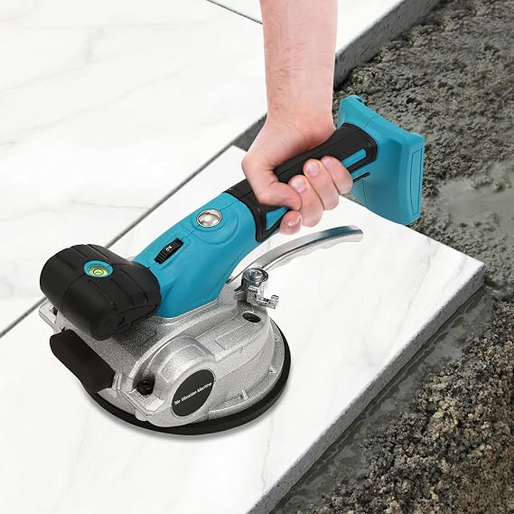 Tile Vibration Tools, 6 Speeds Adjustable Suction Cup Tile Vibration Machine(2 Batteries Include), Automatic Leveling Hand-held Tile Tiling Machine, 21V 12000mAh 18000r/min for Floor, Tile, Wall