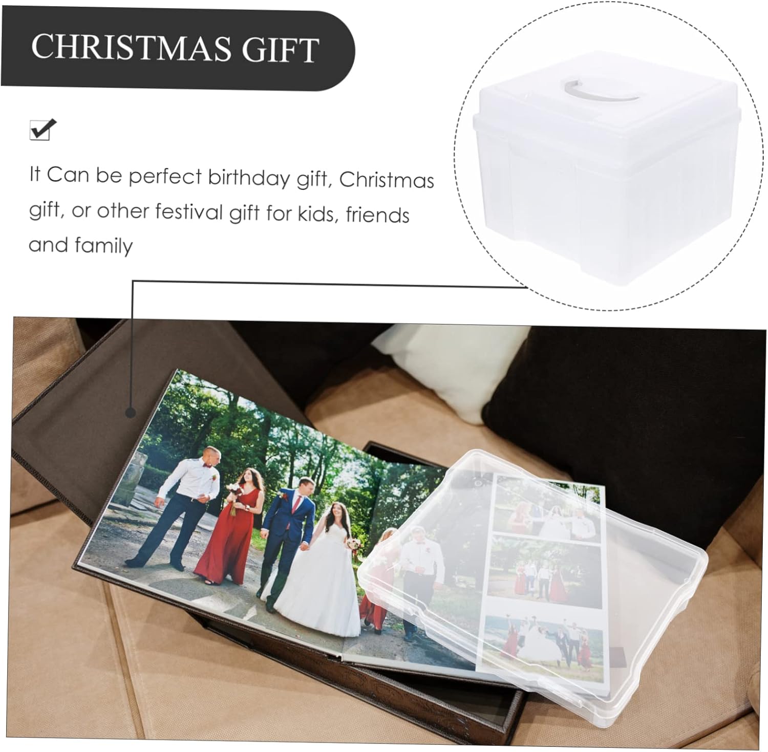 Elegant Practical Photo Storage Box Set 5x7 Photo Containers Card Organizer and