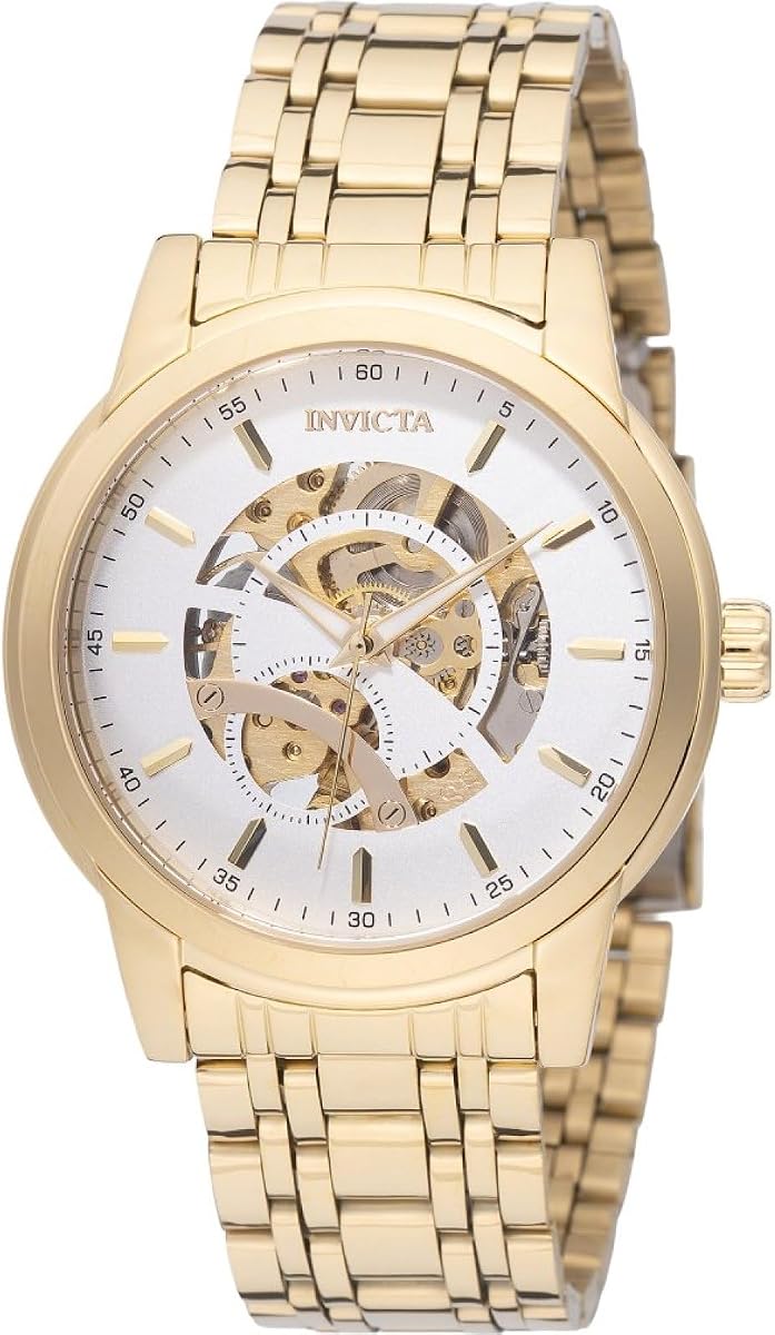 Objet D Art Men 42.5mm Stainless Steel Gold + Steel Silver dial LG0801B Automatic