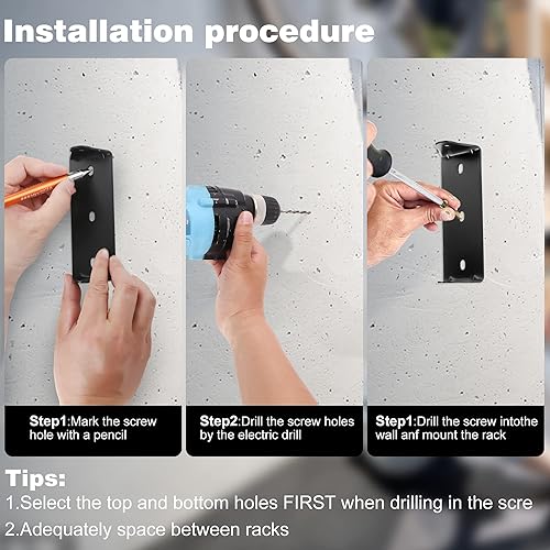 Miniatura 7 de Auwey Soporte de pared giratorio para bicicleta, 2 unidades, soporte para bicicleta, soporte de almacenamiento para bicicletas con bandeja para