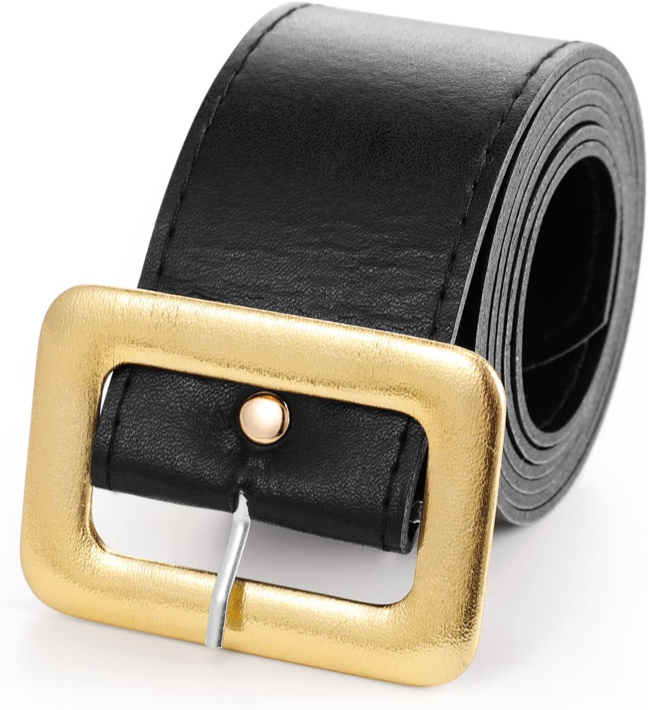 Boyiee Santa Claus Belt Pirate Belt Black with Gold Buckle for Adults Christmas Cosplay Party Costume Accessories