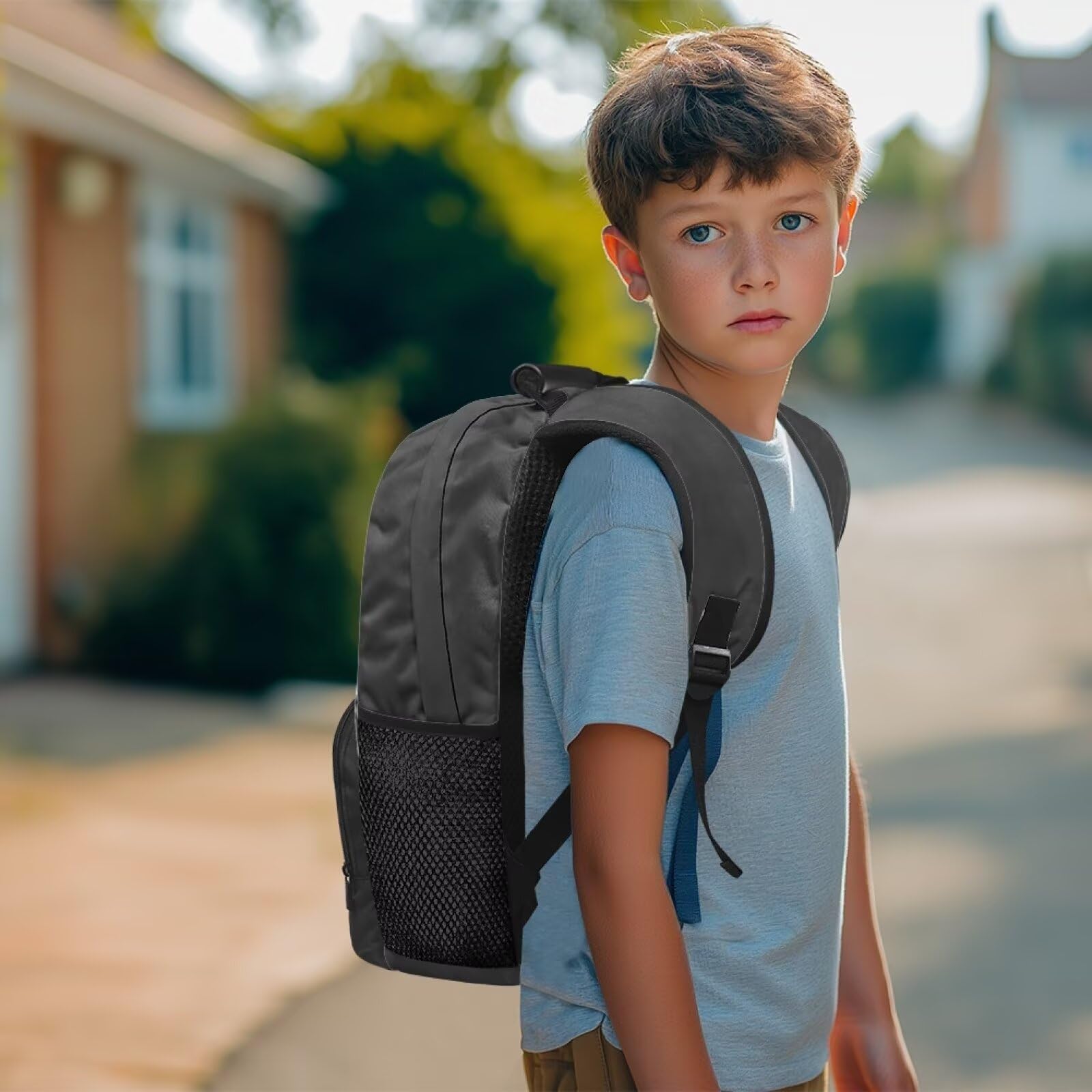 Mochila grande personalizada para niños de 17 pulgadas, impresión digital completa, mochila escolar personalizada con correas ajustables