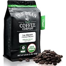 The Bean Organic Coffee Company Le Bean, Dark French Roast, Whole Coffee, 16-Ounce Bag