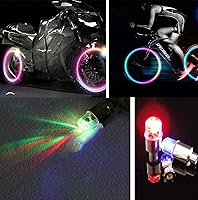Vista 5 de YUERR - Luces LED de rueda de bicicleta 48, tapas de vástagos de válvula de neumático para bicicleta, motocicleta, impermeables, luces de radio