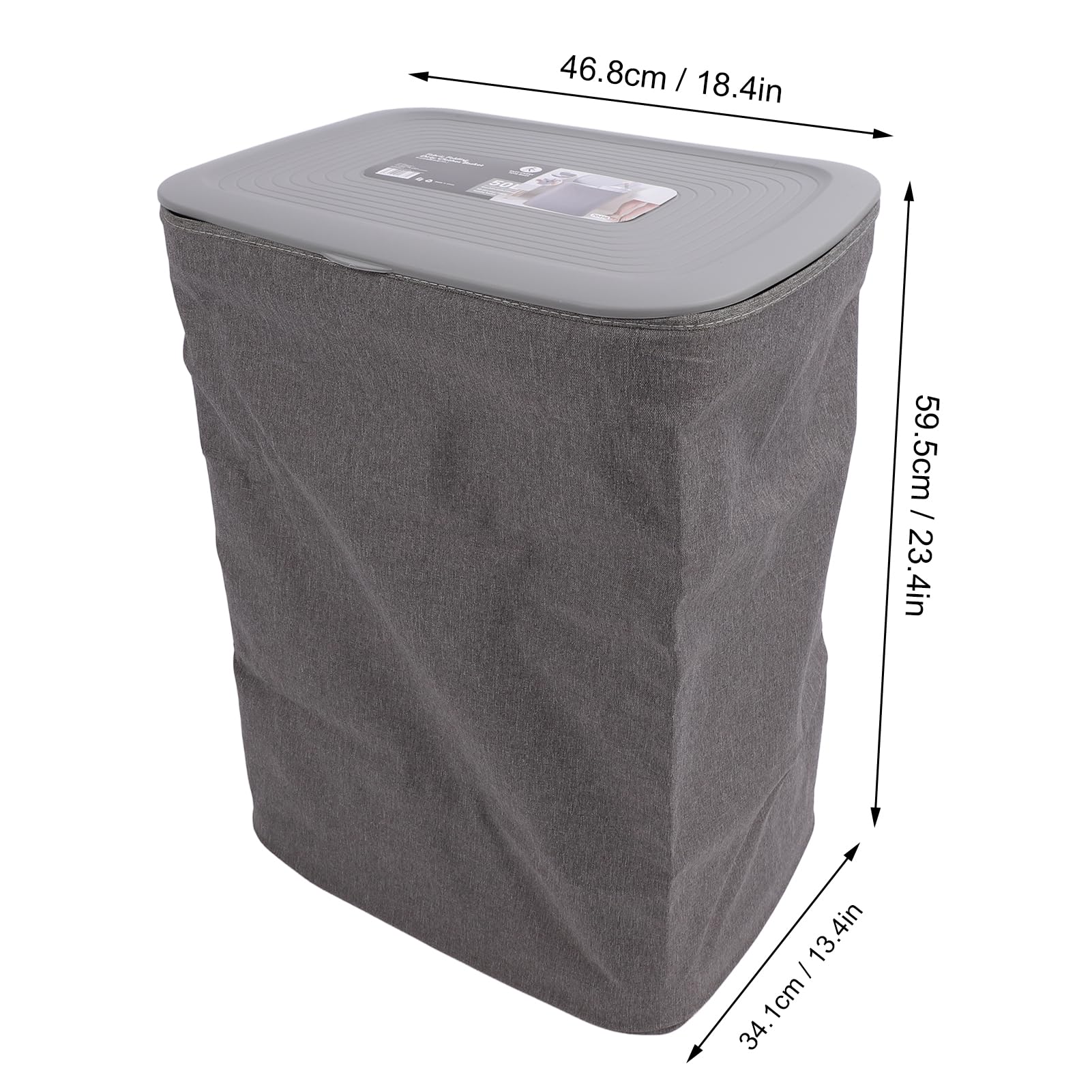 Cesto per la Biancheria con Manici Sacchetti Staccabili a Doppio Scomparto Cesto per Vestiti in Tessuto con Coperchio Telaio in Acciaio Inossidabile per Bagno Ripostiglio (S 50L)